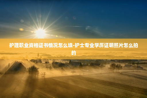 护理职业资格证书情况怎么填-护士专业学历证明照片怎么拍的