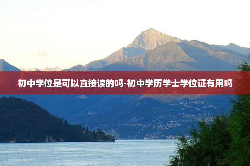 初中学位是可以直接读的吗-初中学历学士学位证有用吗