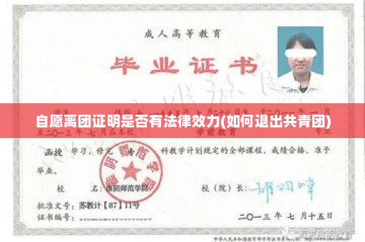 自愿离团证明是否有法律效力(如何退出共青团)