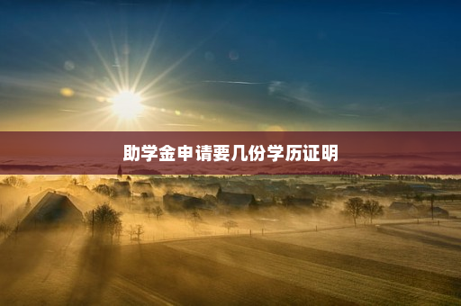 助学金申请要几份学历证明