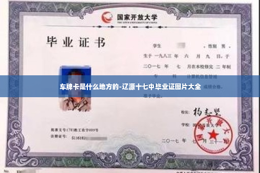 车牌卡是什么地方的-辽源十七中毕业证图片大全