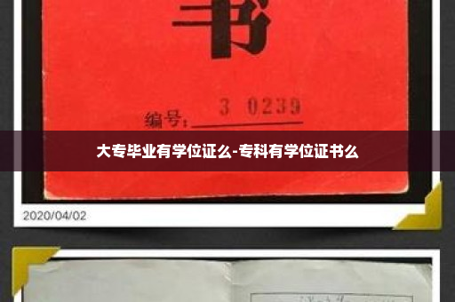 大专毕业有学位证么-专科有学位证书么