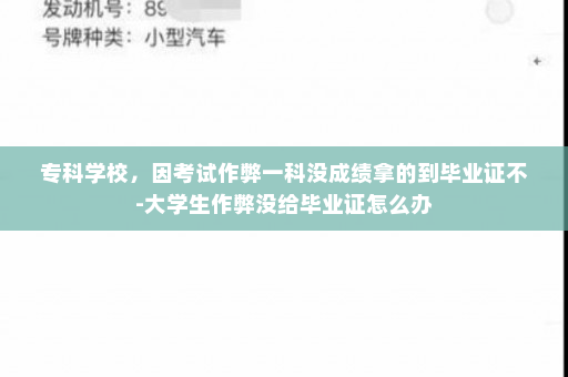 专科学校，因考试作弊一科没成绩拿的到毕业证不-大学生作弊没给毕业证怎么办