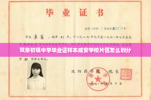 双泉初级中学毕业证样本咸安学校片区怎么划分