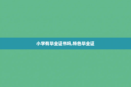 小学有毕业证书吗,特色毕业证