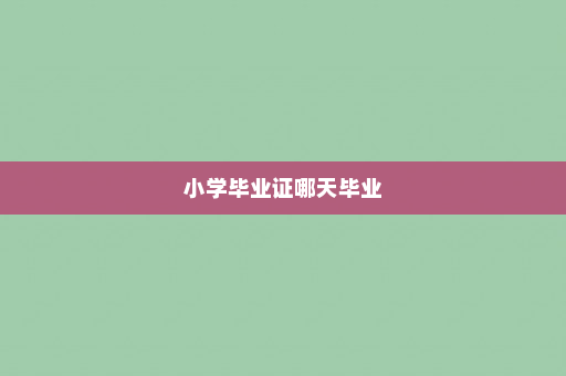 小学毕业证哪天毕业