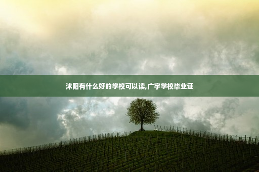 沭阳有什么好的学校可以读,广宇学校毕业证