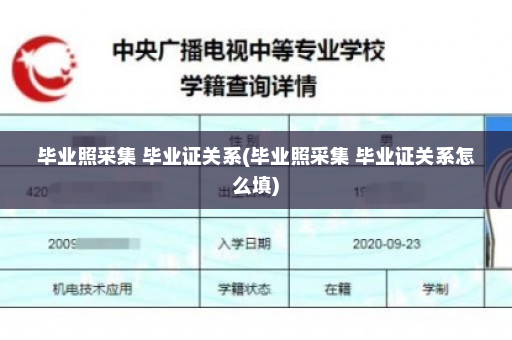 毕业照采集 毕业证关系(毕业照采集 毕业证关系怎么填)