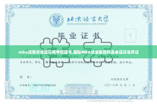 mba没有毕业证只有学位证书,国际MBA毕业取得的是单证还是双证