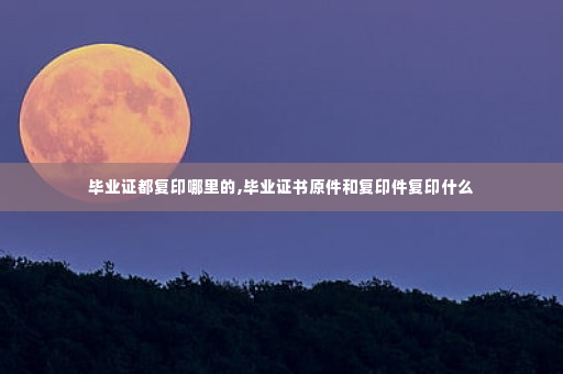 毕业证都复印哪里的,毕业证书原件和复印件复印什么