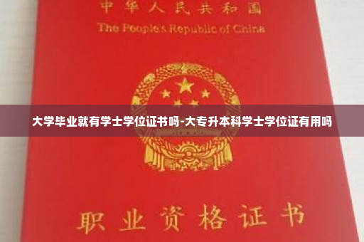 大学毕业就有学士学位证书吗-大专升本科学士学位证有用吗