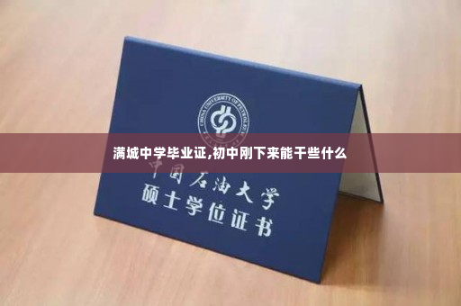 满城中学毕业证,初中刚下来能干些什么