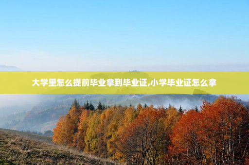 大学里怎么提前毕业拿到毕业证,小学毕业证怎么拿