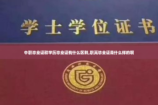中职毕业证和学历毕业证有什么区别,职高毕业证是什么样的啊