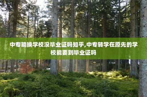 中专能换学校没毕业证吗知乎,中专转学在原先的学校能要到毕业证吗