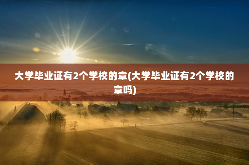 大学毕业证有2个学校的章(大学毕业证有2个学校的章吗)