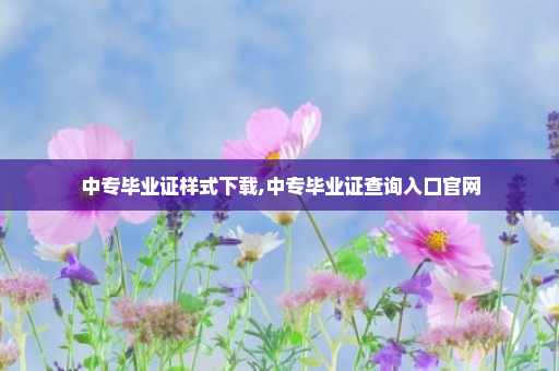 中专毕业证样式下载,中专毕业证查询入口官网