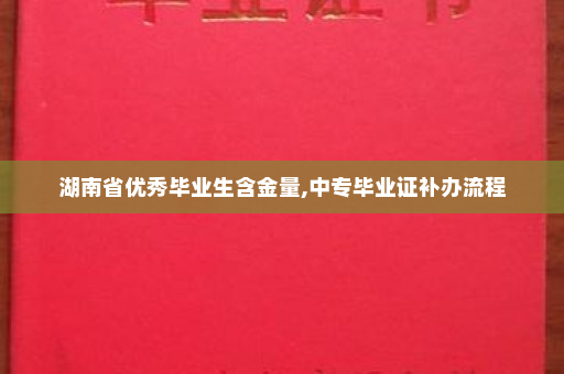 湖南省优秀毕业生含金量,中专毕业证补办流程