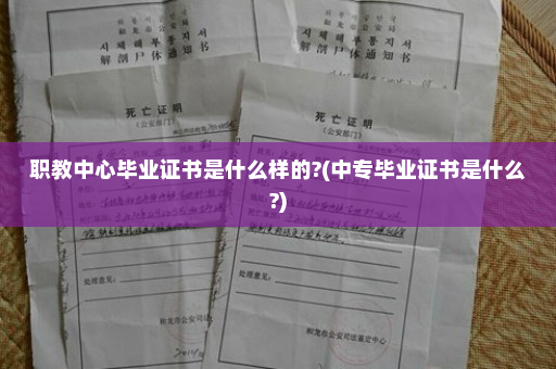 职教中心毕业证书是什么样的?(中专毕业证书是什么?)
