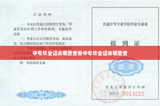 中专毕业证去哪里查看中专毕业证去哪里查