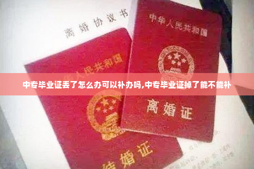 中专毕业证丢了怎么办可以补办吗,中专毕业证掉了能不能补