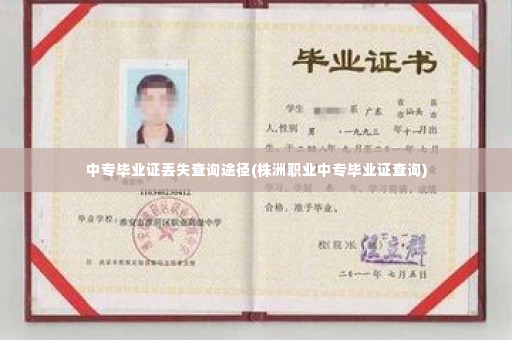 中专毕业证丢失查询途径(株洲职业中专毕业证查询)