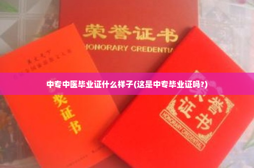 中专中医毕业证什么样子(这是中专毕业证吗?)