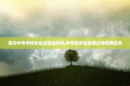 民办中专学校毕业证能当兵吗,中专在校生能通过学信网征兵