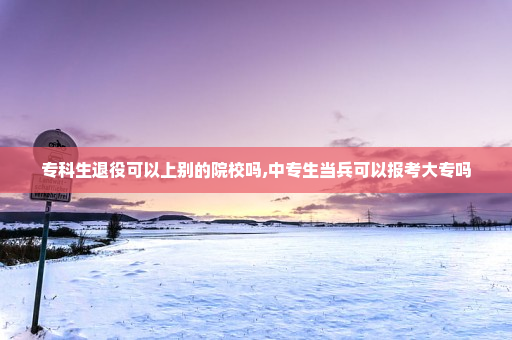 专科生退役可以上别的院校吗,中专生当兵可以报考大专吗