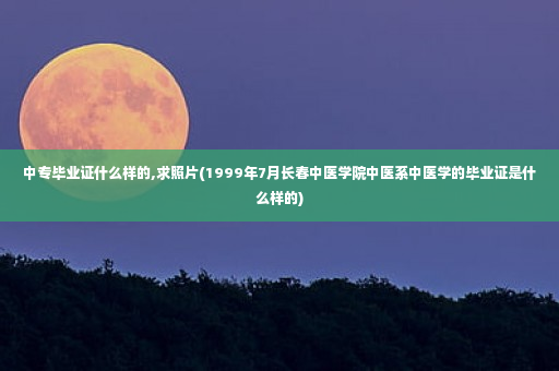 中专毕业证什么样的,求照片(1999年7月长春中医学院中医系中医学的毕业证是什么样的)