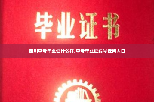 四川中专毕业证什么样,中专毕业证编号查询入口