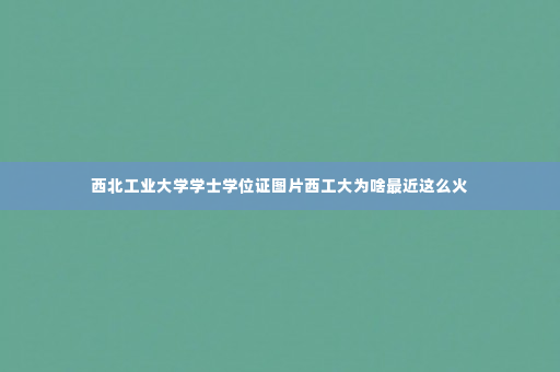 西北工业大学学士学位证图片西工大为啥最近这么火