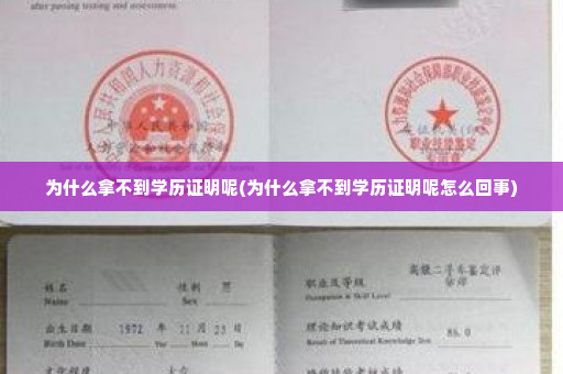 为什么拿不到学历证明呢(为什么拿不到学历证明呢怎么回事)