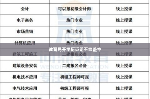 教育局开学历证明不给盖章