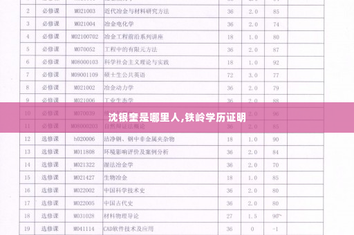 沈银奎是哪里人,铁岭学历证明