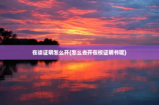 在读证明怎么开(怎么去开在校证明书呢)