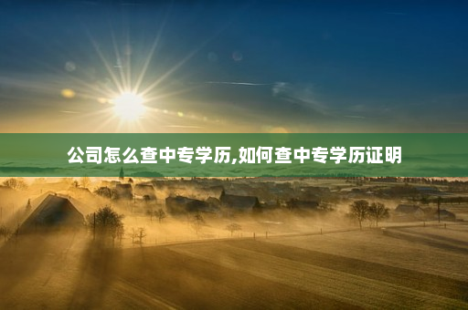公司怎么查中专学历,如何查中专学历证明