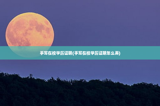手写在校学历证明(手写在校学历证明怎么弄)