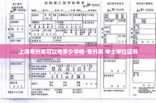 上海专升本可以考多少学校-专升本 学士学位证书