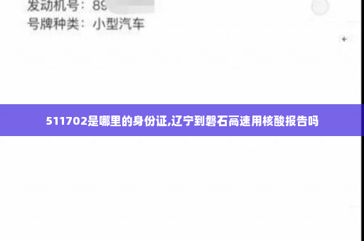 511702是哪里的身份证,辽宁到磐石高速用核酸报告吗