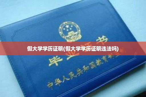 假大学学历证明(假大学学历证明违法吗)