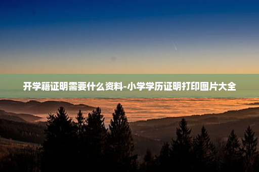 开学籍证明需要什么资料-小学学历证明打印图片大全