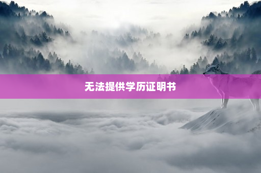 无法提供学历证明书