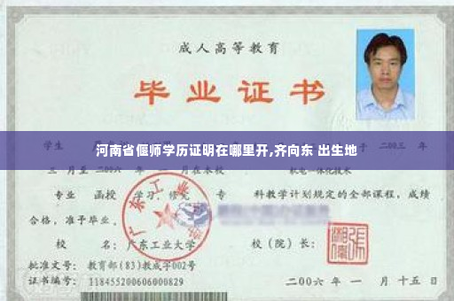 河南省偃师学历证明在哪里开,齐向东 出生地