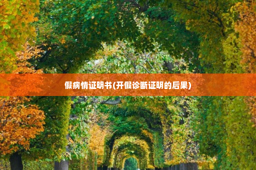 假病情证明书(开假诊断证明的后果)