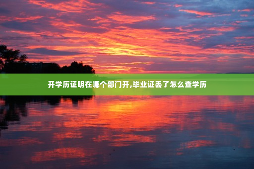 开学历证明在哪个部门开,毕业证丢了怎么查学历
