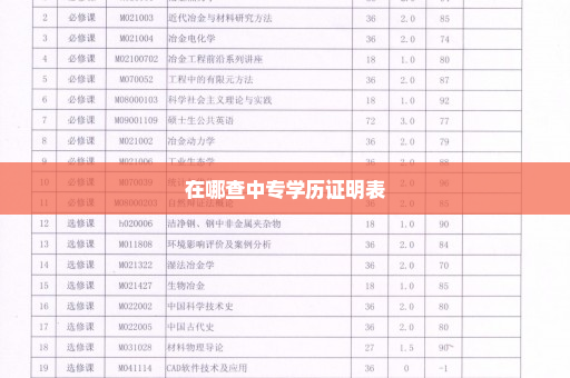 在哪查中专学历证明表