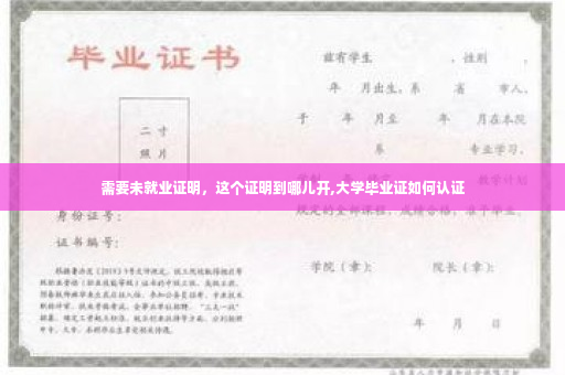 需要未就业证明，这个证明到哪儿开,大学毕业证如何认证