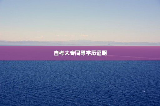 自考大专同等学历证明